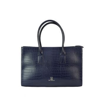 Geanta shopper de piele ecologica Dames - Albastru