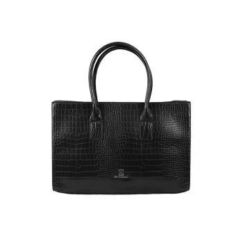 Geanta shopper de piele ecologica Dames - Negru