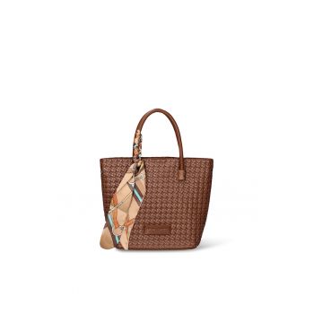 Geanta shopper de piele ecologica Emberly Pro - Maro