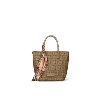 Geanta shopper de piele ecologica Emberly Pro - Verde masliniu