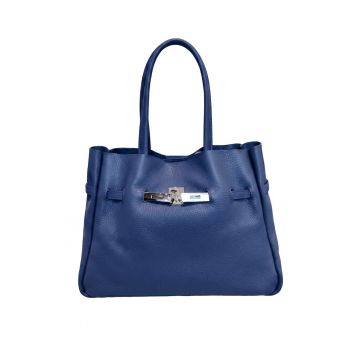 Geanta shopper de piele Marcella - Albastru inchis