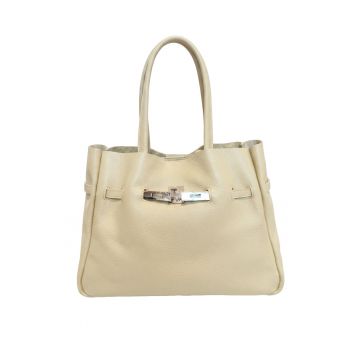 Geanta shopper de piele Marcella - Galben deschis