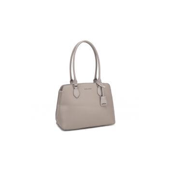 Geanta shopper din piele ecologica Elora - Maro taupe deschis