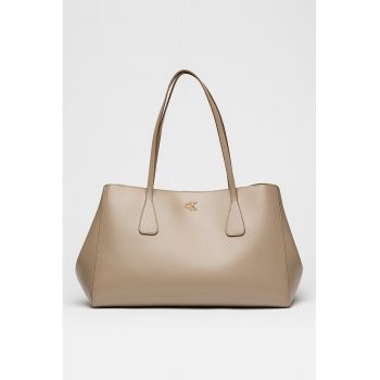 Geanta tote de piele ecologica - Maro taupe deschis