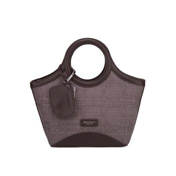 Geanta tote in doua nuante Novara Plus - Maro/Bej