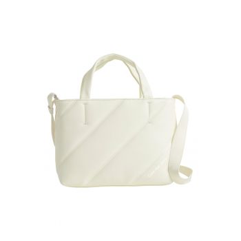 Geanta tote mica matlasata - Crem