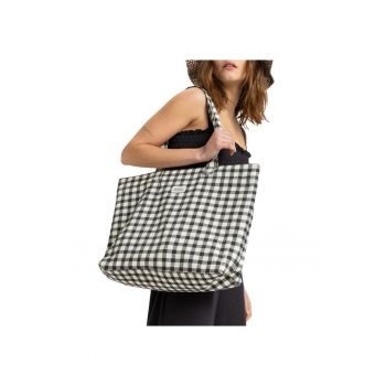 Geanta tote  model Sweeter Than Honey - dimensiuni 36x40x17cm - culoare negru cu buline mari.
