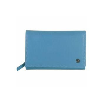 Portofel dama piele naturala 15.5 x 10 x 3.5 cm - Spongy Nappa - - Albastru