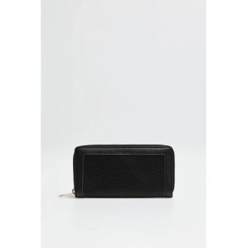 Portofel negru cu fermoar ONE SIZE