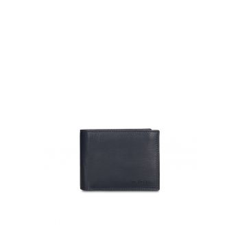 Portofel pliabil din piele Astero Plus - Bleumarin