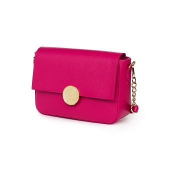 Poseta dama din piele naturala Teona - Fucsia