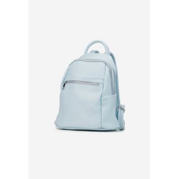 Rucsac dama bleu din piele naturala