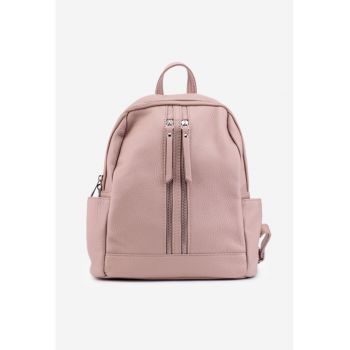 Rucsac dama din piele naturala roz pudra
