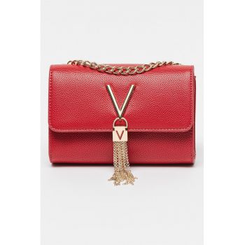 Geanta crossbody cu bareta din lant Divina - Rosu inchis