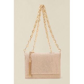 Geanta crossbody cu nituri - Roz