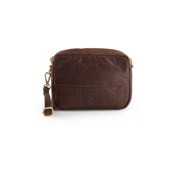Geanta crossbody din piele cu bareta detasabila