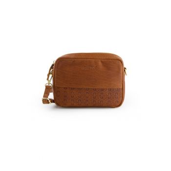Geanta crossbody din piele cu fermoar