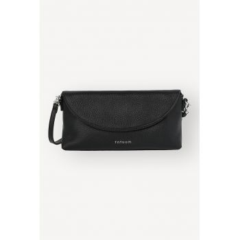 Geanta crossbody mica din piele - Negru