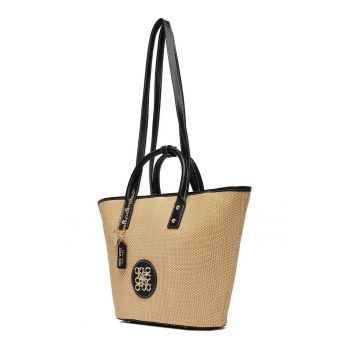 Geanta dama  bej sintetic 25x20x10cm
