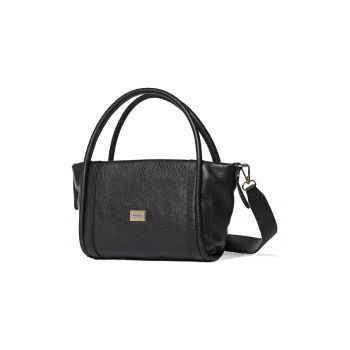 Geanta de piele cu maner Emberly Ultra - Negru