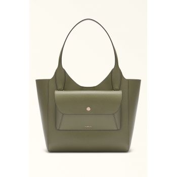 Geanta din piele cu etui detasabil Lea - Verde sparanghel