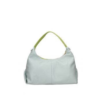 Geanta hobo de piele granulata - Verde