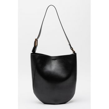 Geanta hobo din piele Luna - Negru