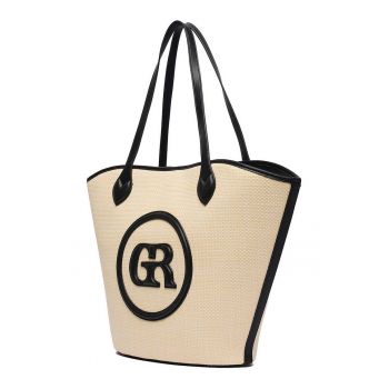 Geanta shopper  alb 30x40cm sintetic