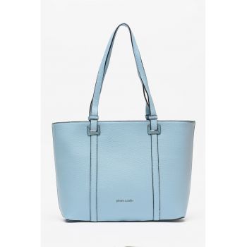 Geanta shopper din piele ecologica - Albastru pastel