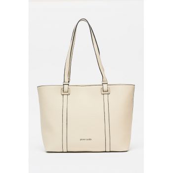 Geanta shopper din piele ecologica - Bej deschis