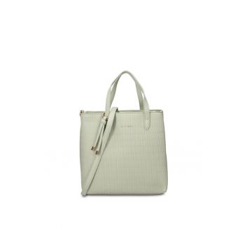 Geanta shopper din piele ecologica Oriana Chic - Verde pal