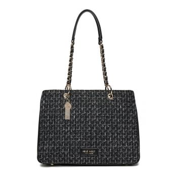 Geanta shopper  material sintetic - neagra - One Size INTL - set cu sac de protectie.