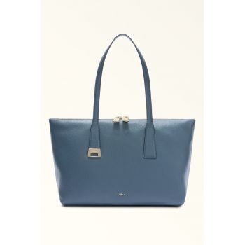 Geanta tote din piele Olivia - Albastru prafuit