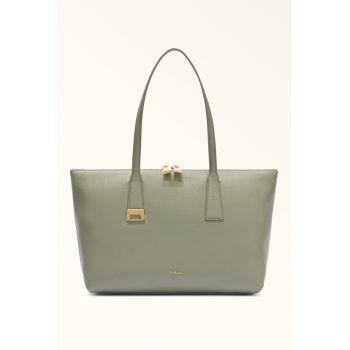 Geanta tote din piele Olivia - Verde pal