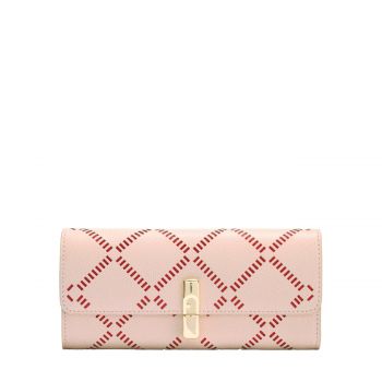 Iride xl continental wallet dusty pink + m1 red int.