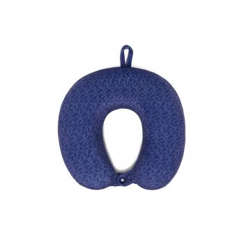Perna de calatorie  din material sintetic - cu forma ergonomica - cu maner si sistem de prindere - bleumarin