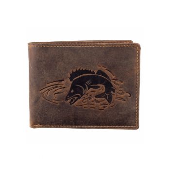 Portofel barbati piele naturala maro antichizat 12.5 x 9.5 x 2.5 cm - Zander -