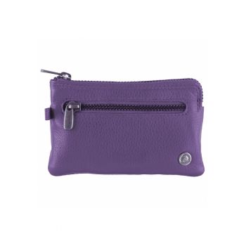Portofel chei dama piele naturala 11.5 x 7.5 x 1 cm - Spongy Nappa - - Mov
