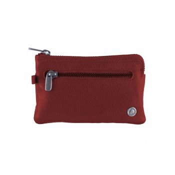 Portofel chei dama piele naturala 11.5 x 7.5 x 1 cm - Spongy Nappa - - Rosu