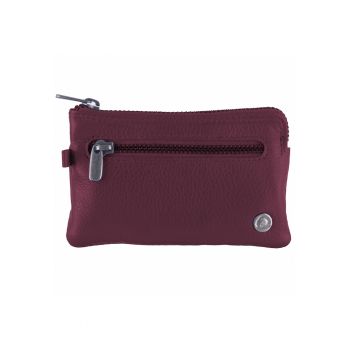 Portofel chei dama piele naturala 11.5 x 7.5 x 1 cm - Spongy Nappa - - Visiniu