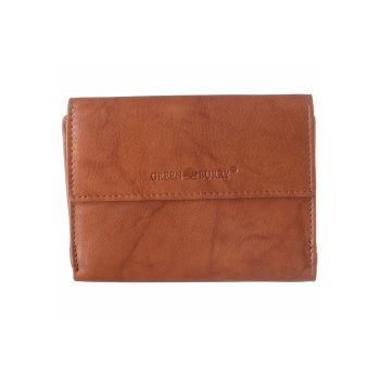 Portofel dama piele naturala 14 x 8 x 3.5 cm - Basic - - Coniac
