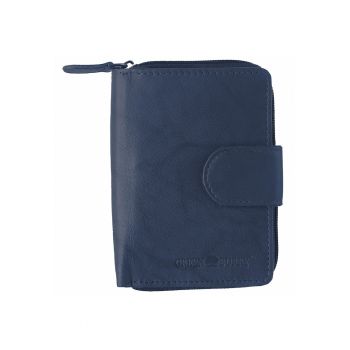 Portofel dama piele naturala 9.5 x 12.5 x 3 cm - Basic - - Bleumarin