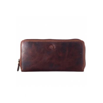 Portofel dama piele naturala maro 19 x 10 cm - Rugged -