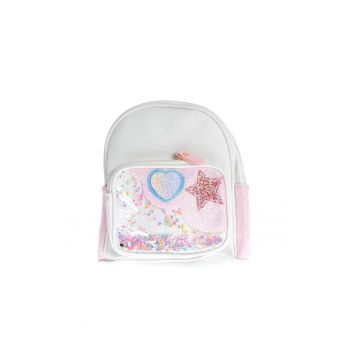 Rucsac alb cu stele multicolore