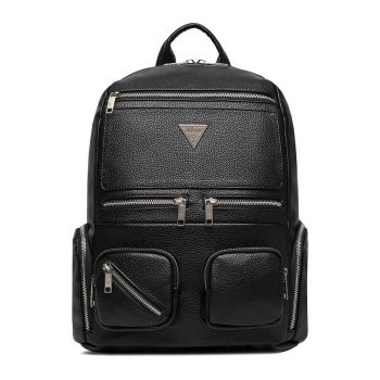 Rucsac dama  piele ecologica - negru - 1 compartiment - curele reglabile