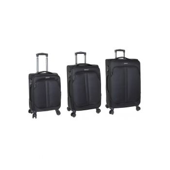 Set trolere Extensibile  ZC208 Poliester - 4 Roti duble - Cifru - Negru