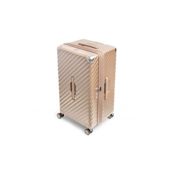 Troler cabina extensibil  Trunk - policarbonat - 56x26x33 cm - bagaj de mana - cifru TSA - 4 roti cu suspensii - auriu - 56 cm