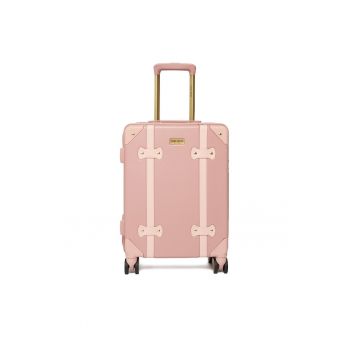 Troler cabina  roz compact 4 roti 55x35x20cm