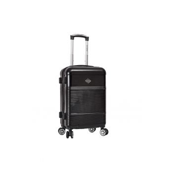 Troler de cabina  LC32203 - policarbonat - 4 roti duble - cifru - 55 cm - negru