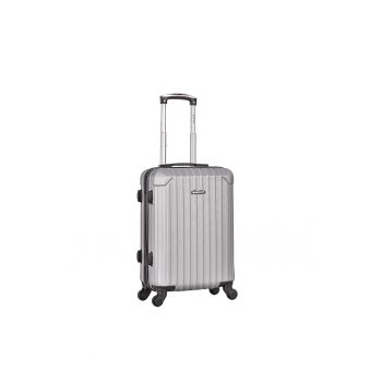 Troler de cabina  SW44204 - ABS - 4 roti - cifru - 55 cm - argintiu